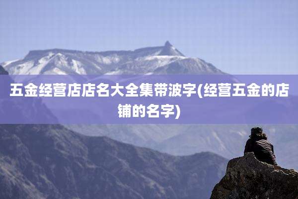 五金经营店店名大全集带波字(经营五金的店铺的名字)
