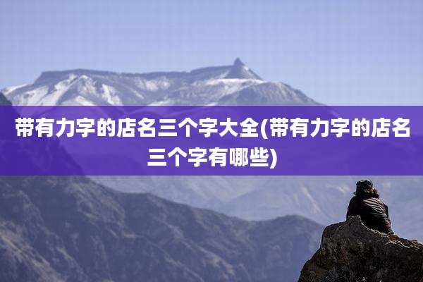 带有力字的店名三个字大全(带有力字的店名三个字有哪些)