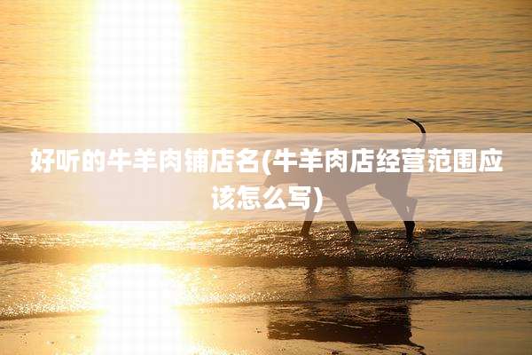 好听的牛羊肉铺店名(牛羊肉店经营范围应该怎么写)