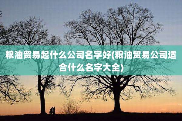 粮油贸易起什么公司名字好(粮油贸易公司适合什么名字大全)