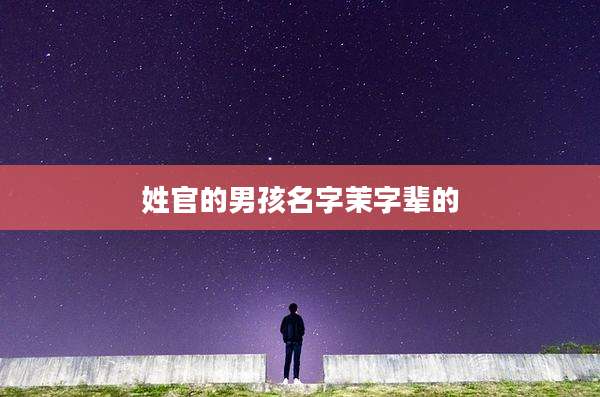 姓官的男孩名字茉字辈的