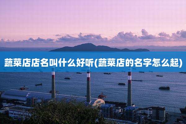 蔬菜店店名叫什么好听(蔬菜店的名字怎么起)