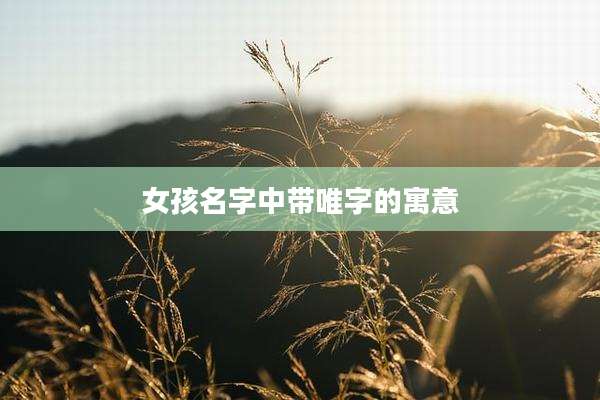 女孩名字中带唯字的寓意