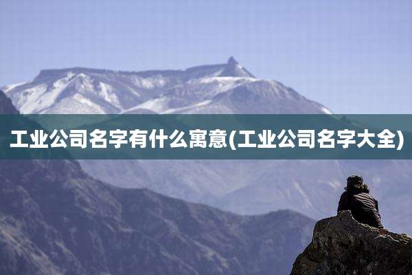 工业公司名字有什么寓意(工业公司名字大全)