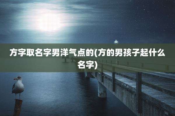 方字取名字男洋气点的(方的男孩子起什么名字)