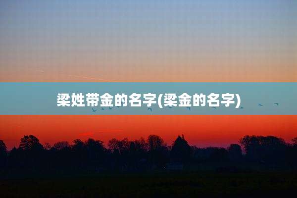 梁姓带金的名字(梁金的名字)