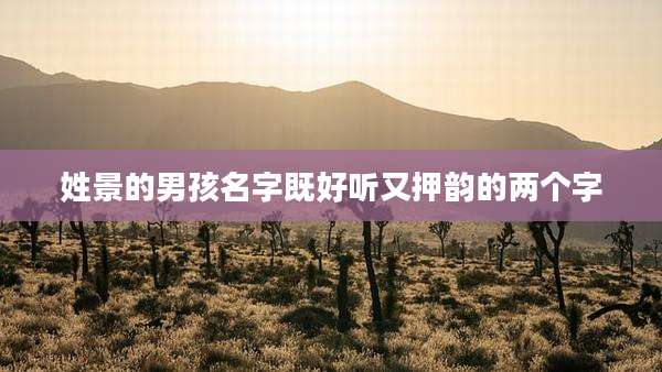 姓景的男孩名字既好听又押韵的两个字