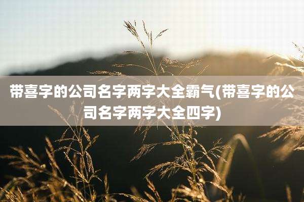 带喜字的公司名字两字大全霸气(带喜字的公司名字两字大全四字)
