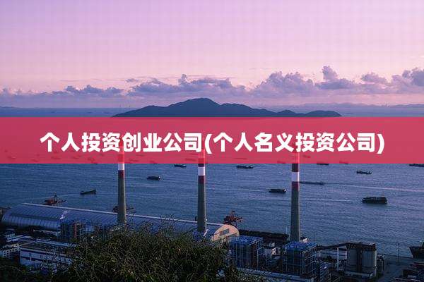 个人投资创业公司(个人名义投资公司)