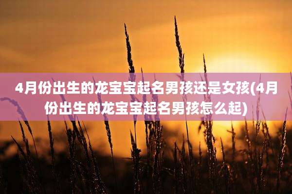 4月份出生的龙宝宝起名男孩还是女孩(4月份出生的龙宝宝起名男孩怎么起)