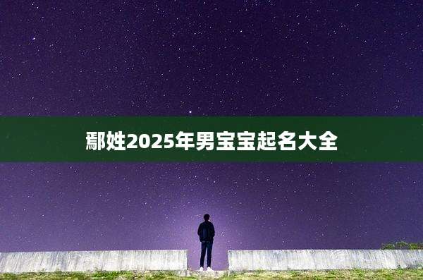 鄢姓2025年男宝宝起名大全
