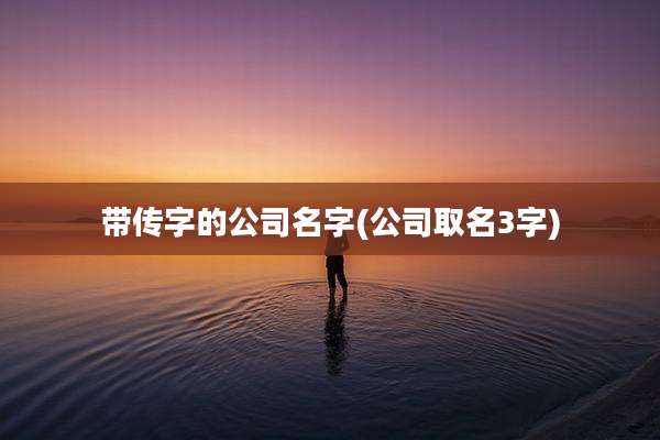 带传字的公司名字(公司取名3字)