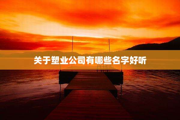 关于塑业公司有哪些名字好听
