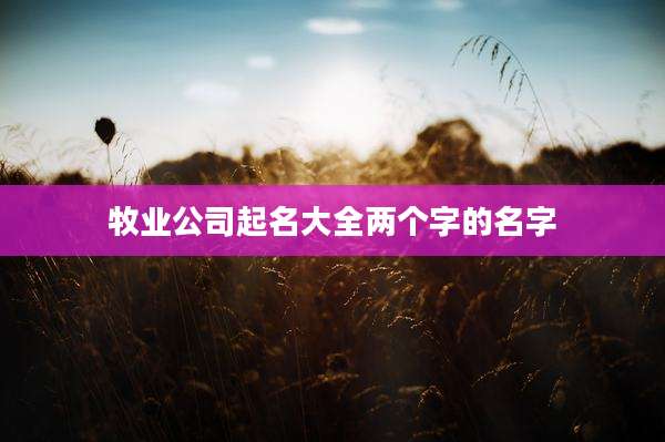 牧业公司起名大全两个字的名字