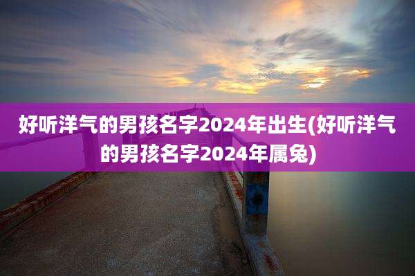 好听洋气的男孩名字2024年出生(好听洋气的男孩名字2024年属兔)