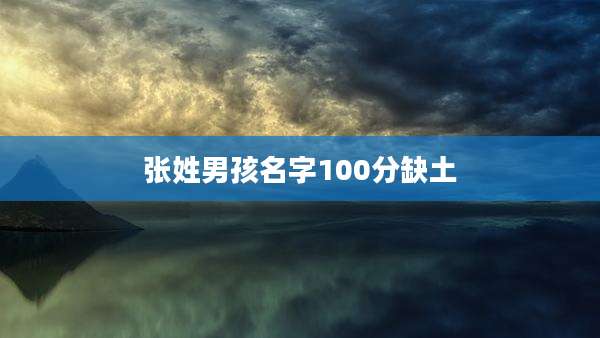 张姓男孩名字100分缺土