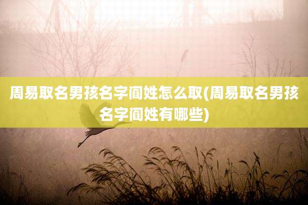 周易取名男孩名字阎姓怎么取(周易取名男孩名字阎姓有哪些)