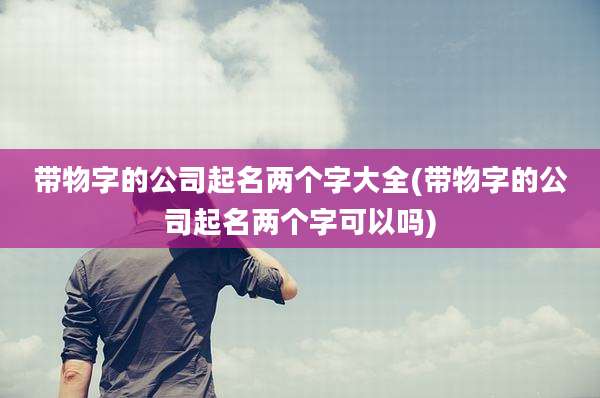 带物字的公司起名两个字大全(带物字的公司起名两个字可以吗)