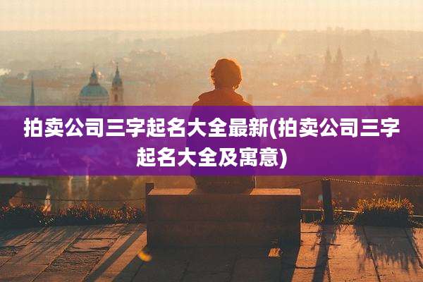 拍卖公司三字起名大全最新(拍卖公司三字起名大全及寓意)
