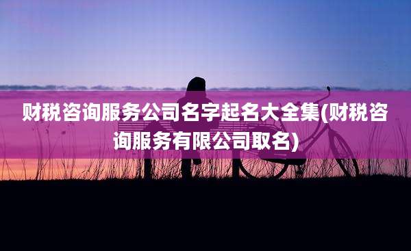 财税咨询服务公司名字起名大全集(财税咨询服务有限公司取名)