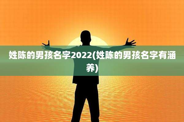 姓陈的男孩名字2022(姓陈的男孩名字有涵养)
