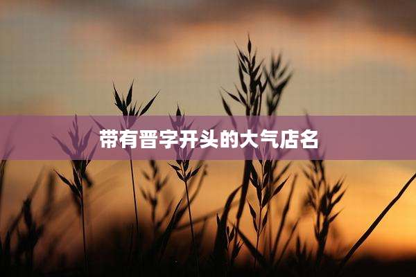 带有晋字开头的大气店名