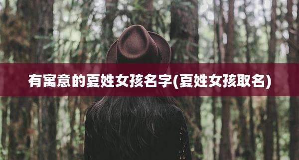 有寓意的夏姓女孩名字(夏姓女孩取名)