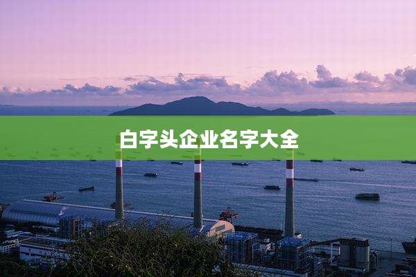白字头企业名字大全