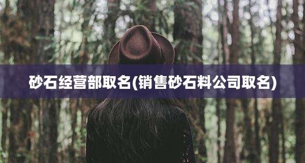 砂石经营部取名(销售砂石料公司取名)