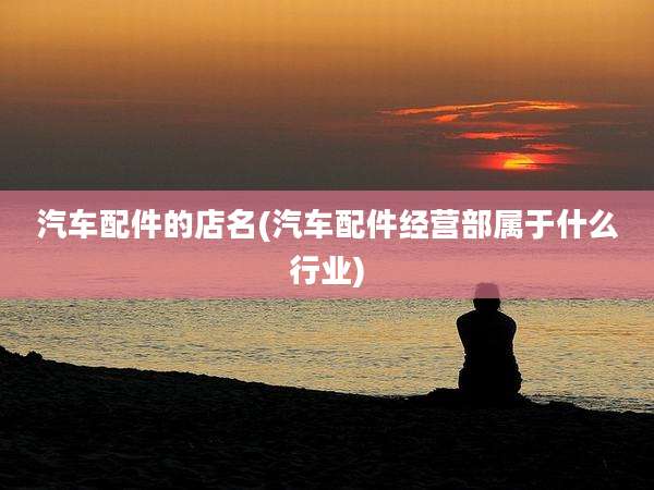 汽车配件的店名(汽车配件经营部属于什么行业)