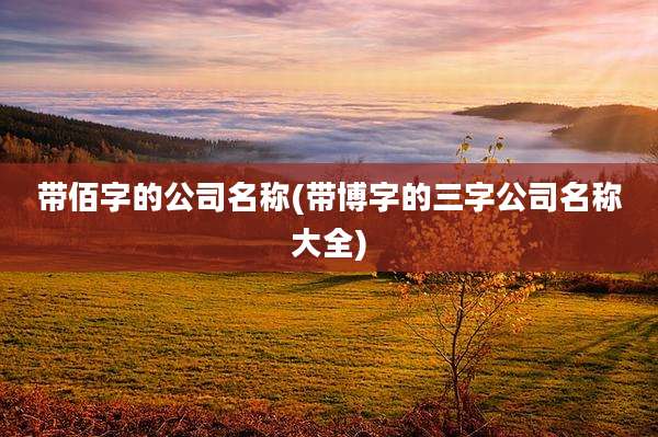 带佰字的公司名称(带博字的三字公司名称大全)