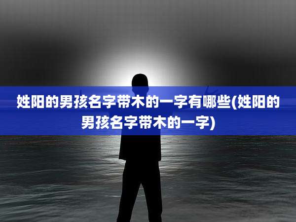姓阳的男孩名字带木的一字有哪些(姓阳的男孩名字带木的一字)