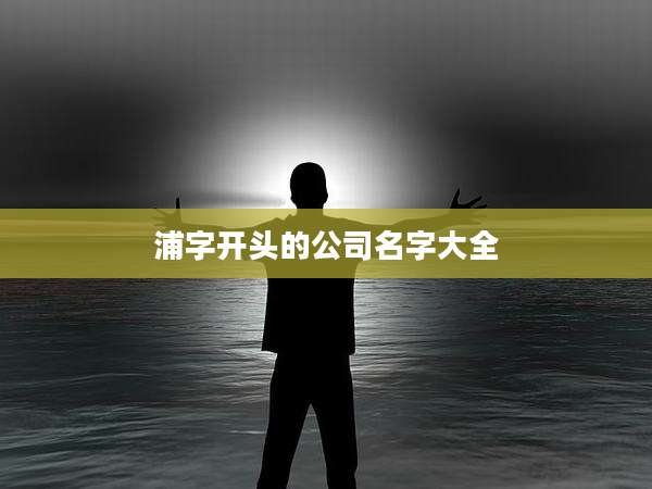 浦字开头的公司名字大全