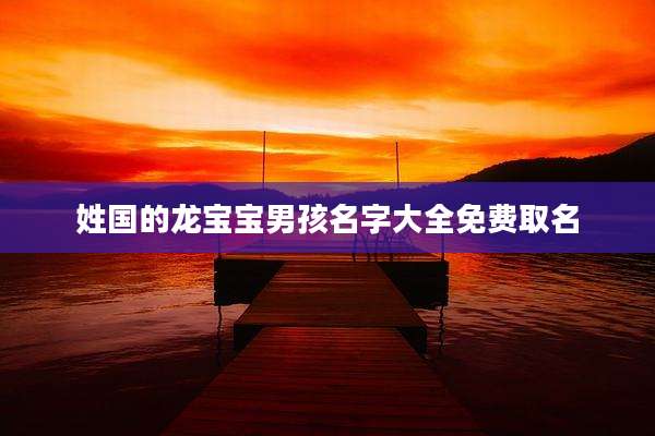姓国的龙宝宝男孩名字大全免费取名