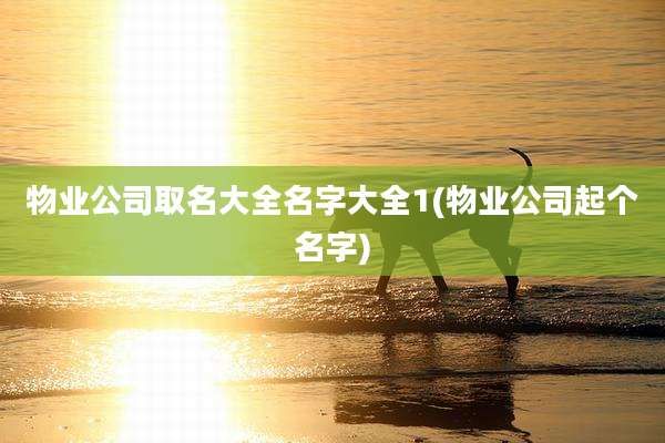 物业公司取名大全名字大全1(物业公司起个名字)