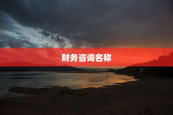 财务咨询名称