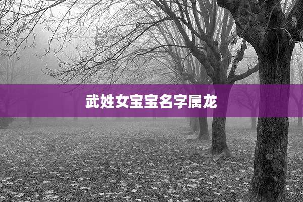 武姓女宝宝名字属龙