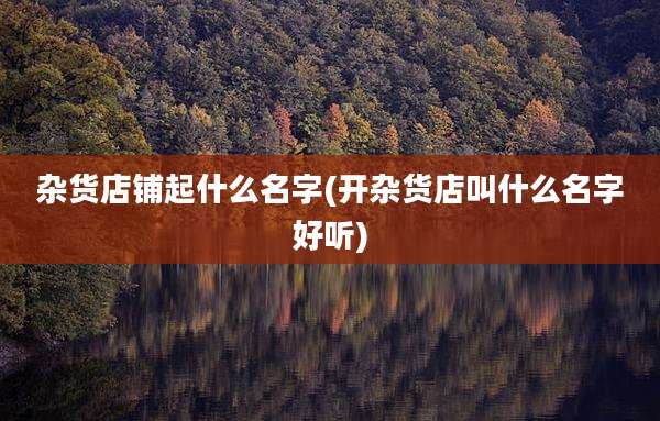 杂货店铺起什么名字(开杂货店叫什么名字好听)