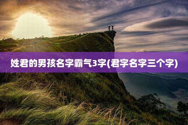 姓君的男孩名字霸气3字(君字名字三个字)