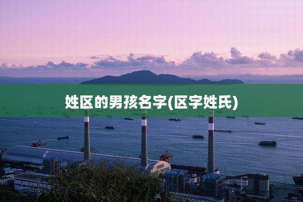 姓区的男孩名字(区字姓氏)