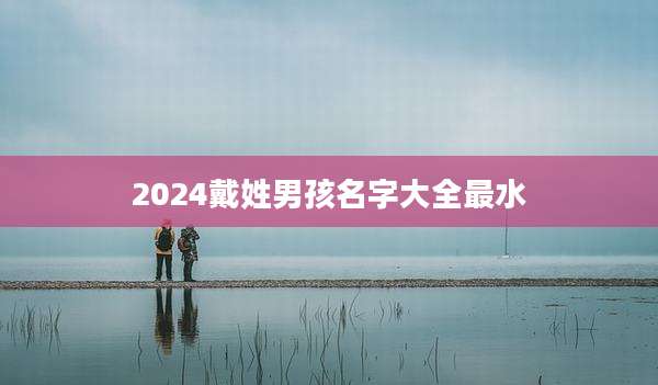 2024戴姓男孩名字大全最水