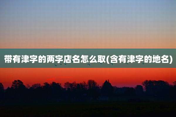 带有津字的两字店名怎么取(含有津字的地名)
