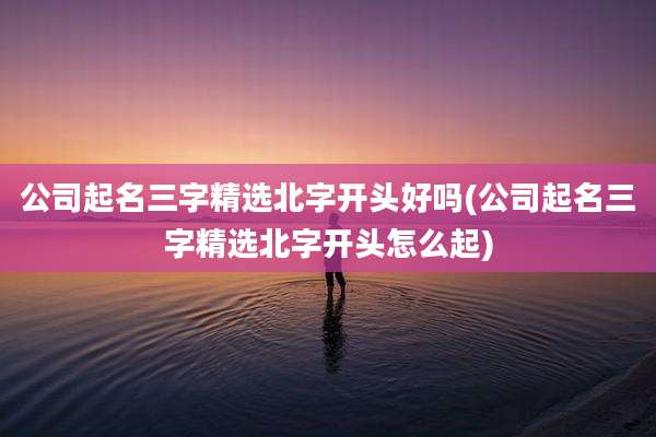公司起名三字精选北字开头好吗(公司起名三字精选北字开头怎么起)