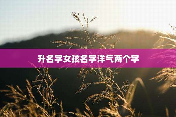 升名字女孩名字洋气两个字