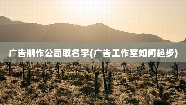 广告制作公司取名字(广告工作室如何起步)