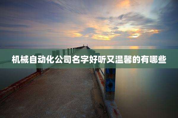 机械自动化公司名字好听又温馨的有哪些