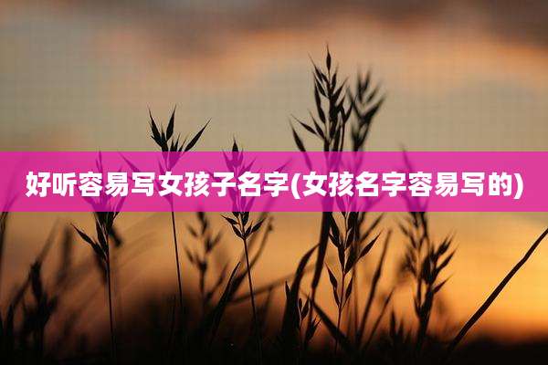 好听容易写女孩子名字(女孩名字容易写的)