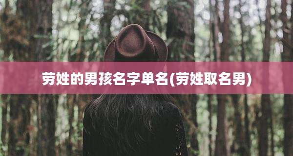 劳姓的男孩名字单名(劳姓取名男)