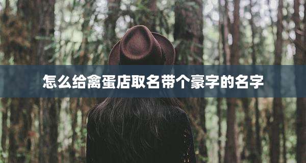 怎么给禽蛋店取名带个豪字的名字