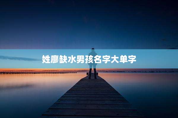 姓廖缺水男孩名字大单字